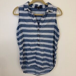 Velvet Heart  Blue Striped Sleeveless Top Women’s Size Medium